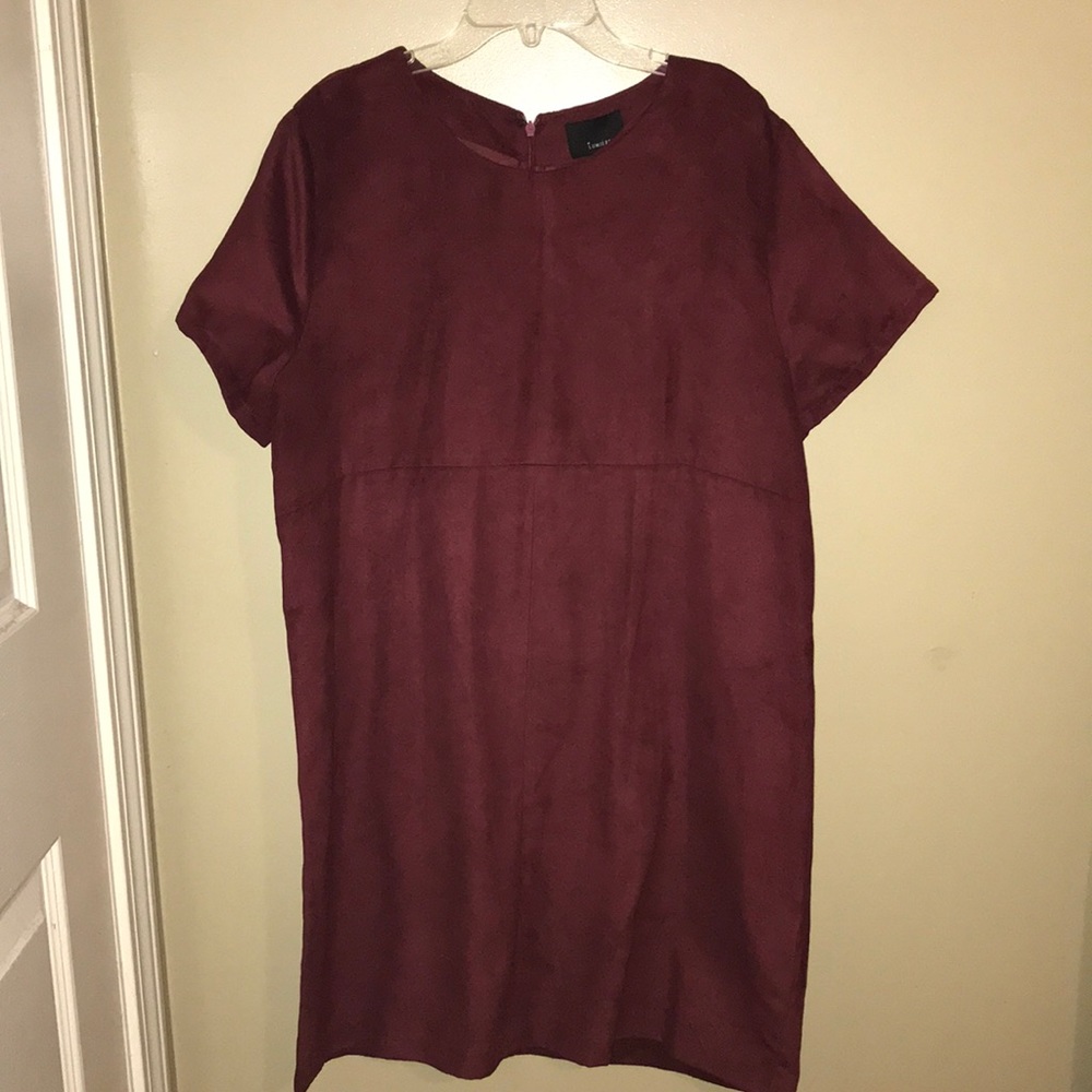 Maroon boutique suede shift dress